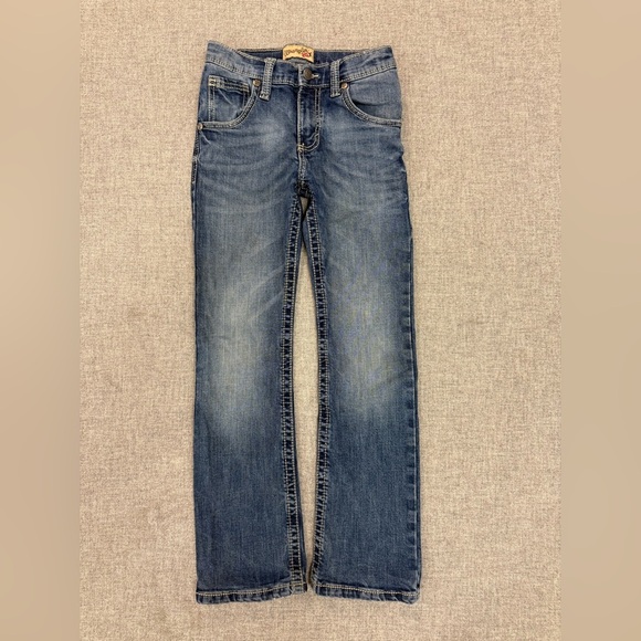 Wrangler 20X Jeans Boys Size 11 Reg Adjustable Waist Straight Leg Dk Denim 0078 - Picture 2 of 10